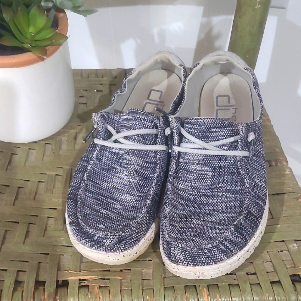 Hey Dude Womens Wendy Sox Dark Gray Slip On Lightweight Shoe Sneaker Size 7